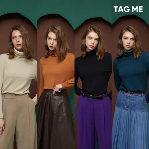 [TAG ME]태그미 엣지 기모 터틀넥 티블라우스4종 - 현대Hmall