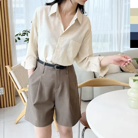 ACC SS1019W 여자 6색상 린넨 라이크 오버핏 셔츠 +할인쿠폰