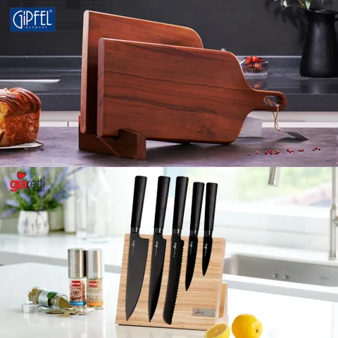 [기펠]캄포 플레이팅 도마+지아레티 칼블럭 세트