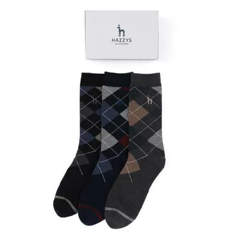 [현대백화점] 헤지스 핸드백 [HJSS0E004N3] 네이비 아가일 체크 남성 장목 양말 3종 세트 HJSS0E004 +할인쿠폰(*배송메세지 요청시 선물포장가능*)