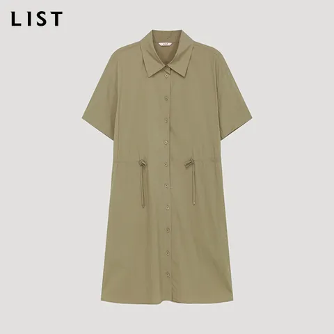 [본사직영] 리스트 신상 드로우 스트링 셔츠 원피스_TWWOPP62050_DB +할인쿠폰