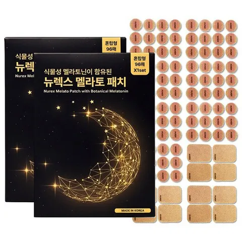 뉴렉스 식물성 멜라토닌 함유 멜라토 패치 숙면 수면 패치 2세트 192매