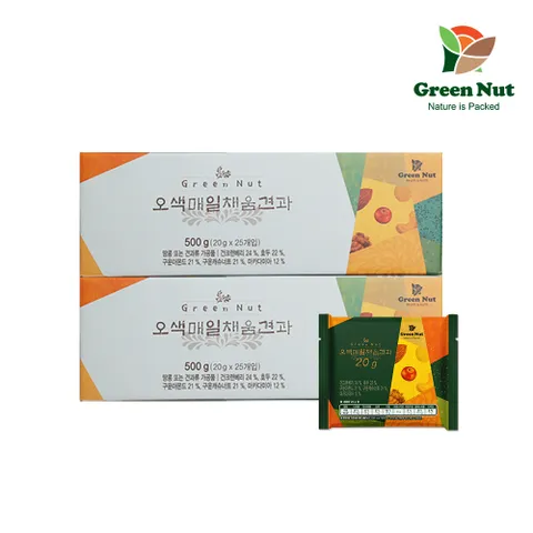 [그린너트] 하루한줌견과 오색매일채움 20g 25봉 2세트 호두 캐슈 크랜베리 견과류