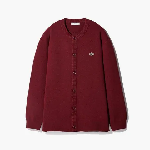 [하프클럽/에스티코]소프트터치_라운드 와펜 가디건 레드 DKGVC02CSR