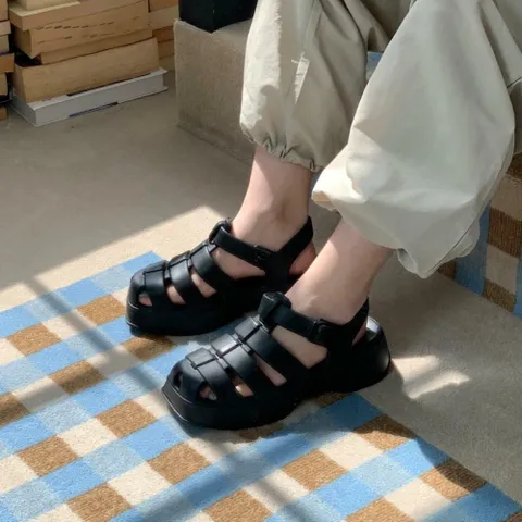 여자 여름 장마 발편한 키높이 통굽 피셔맨 샌들 +할인쿠폰