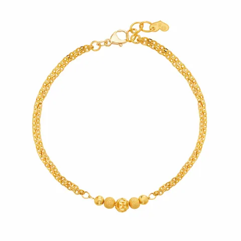 [한국금다이아몬드] 여자 순금 팔찌 볼 포인트 체인 24K 3.75g 18K장식