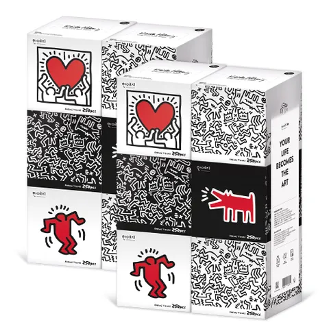 키스해링 ORIGINAL 천연펄프 미용티슈 250매 6입 2팩