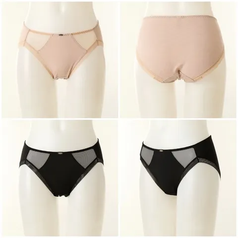 [현대백화점] [와코루]{WPTX105A-OB BK} 인견 파워넷 원단 힙 레이스 팬티 2종세트 +사은품(★10만원이상 구매하신 모든 고객님께 사은품(양말or 비누) 증정 (랜덤발송/선택불가)★)