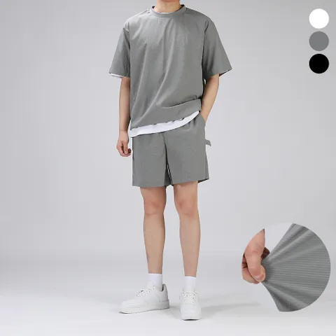 [후앙스] 가벼운 트레이닝 스판 시어서커 반팔 상하의 세트 PWBP8275 +할인쿠폰