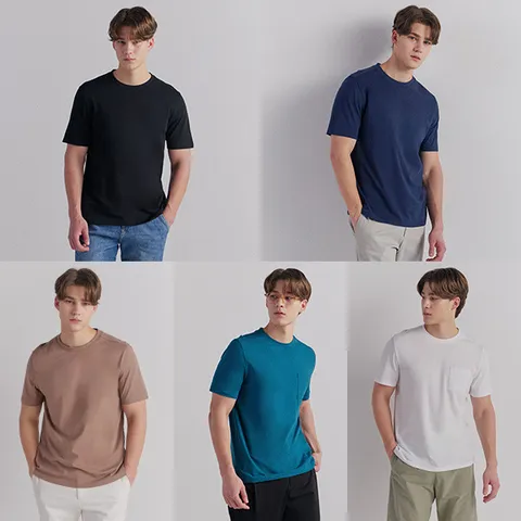 남성코튼컬러반팔티셔츠5종세트 +할인쿠폰
