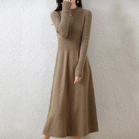 [패션페스타(3/9∼15) SPRING 파워 혜택 바로사용 쿠폰 추가 10%적립+카드 10% 즉시혜택][무드무드] 티오르 하프넥 니트 원피스