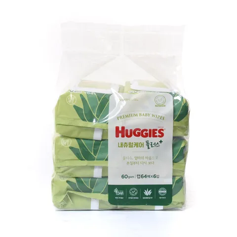 [현대백화점] [ 엄마의 마음으로 본질부터 다시 보다!!!]크리넥스 하기스 내츄럴케어플러스 물티슈 64매x6입(PREMIUM baby wipes)