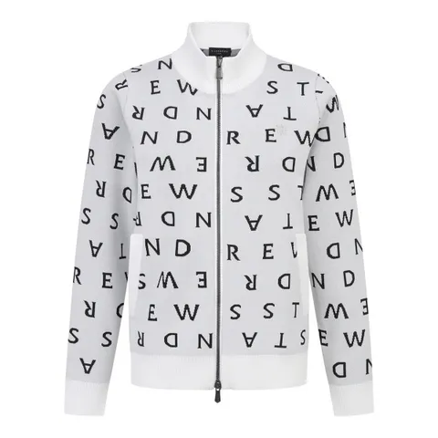 [현대백화점] [♬*30만원이상*구매시_세인트앤드류스-골프공증정♬][세인트앤드류스] 여성 로고 패턴 하이넥 니트 집업 가디건 (821E3SWA32) +할인쿠폰