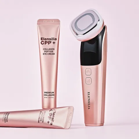 [엘렌실라]올인원 고주파 EMS 갈바닉 뷰티디바이스 마사지기계+CPP 콜라겐 펩타이드 아이크림 30ml 2개