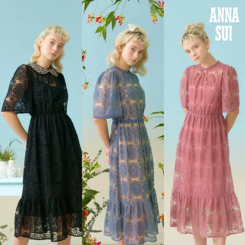 안나수이(ANNA SUI)  레이스 자수원피스 + 이너슬립 총 2종 +무이자3개월