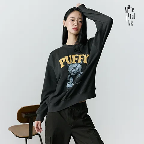 [NEW STANDARD]머티리얼랩 25FW 아플리케 피그먼트 루나다잉 맨투맨 +무이자3개월