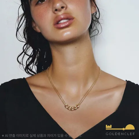 골든클레프 18K 커브 펜던트 목걸이 - 현대Hmall