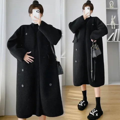 자켓 재킷 점퍼 양털 롱코트 캐주얼 적당 두께 뽀글이 단추 여성 +할인쿠폰