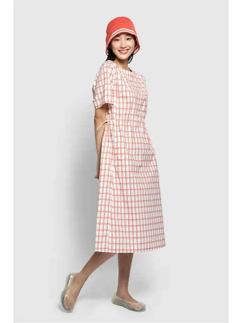 [JAJU/자주] 여 사각사각 허리 스트링 원피스_라이트 오렌지