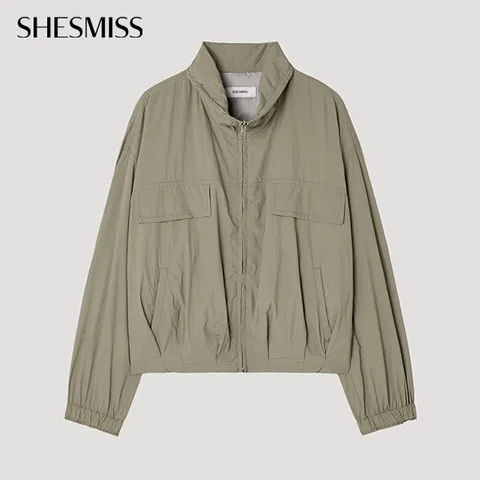 [쉬즈미스]. 하이넥 핀턱 스트링 점퍼_SWWJPP31010_DB