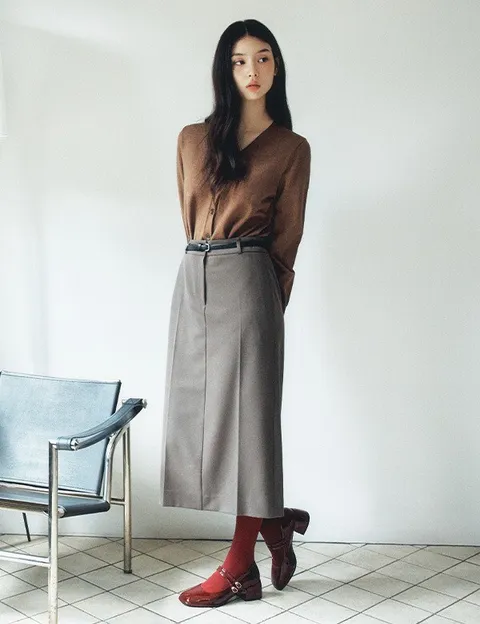 [현대백화점] [로엠] H라인 롱 스커트_RMWHF4TR15