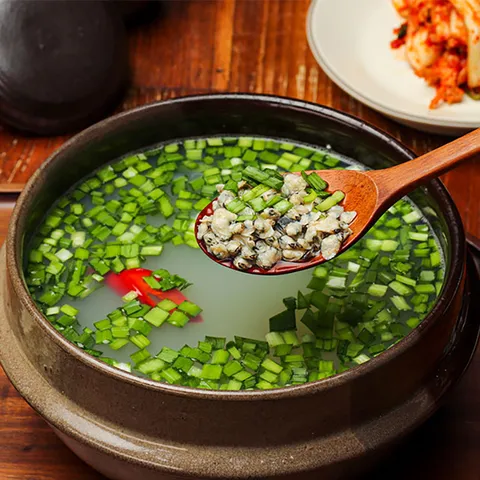 [4+1] 하동 섬진강 재첩국 500gX5팩 뽀얀국물 제첩국