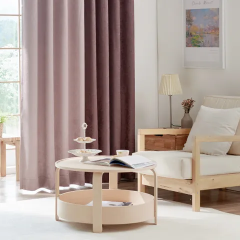 뷰하우스 겐트 아일렛 투톤암막커튼 커튼봉세트 대형