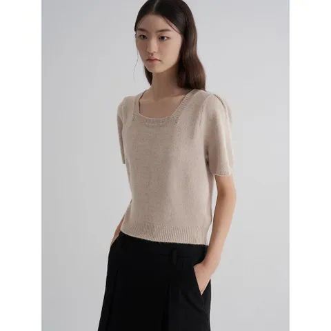 [에잇세컨즈] 스퀘어넥 반소매 풀오버  베이지 (355851LY2A) +할인쿠폰