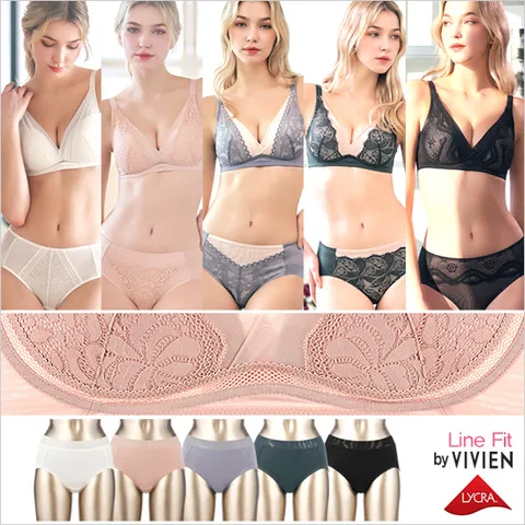 [라인핏 비비안] 엘레강스 풀컵 노와이어 브라팬티 16종(RS680)