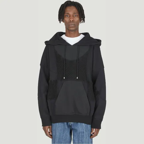 [해외배송][DRx 파머시 포 엘엔씨씨] 크로셰 트림 드로우스트링 후드 티셔츠 DRX H00M6