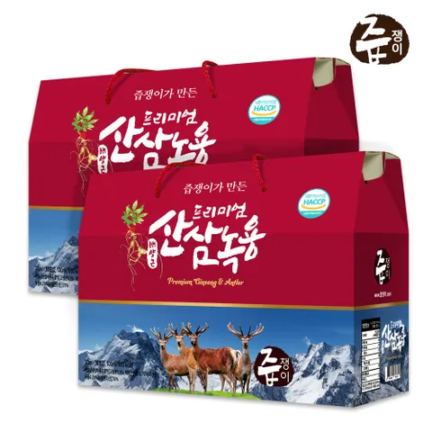 [즙쟁이]배양근산삼 녹용즙 2박스 60포 녹용 녹용진액