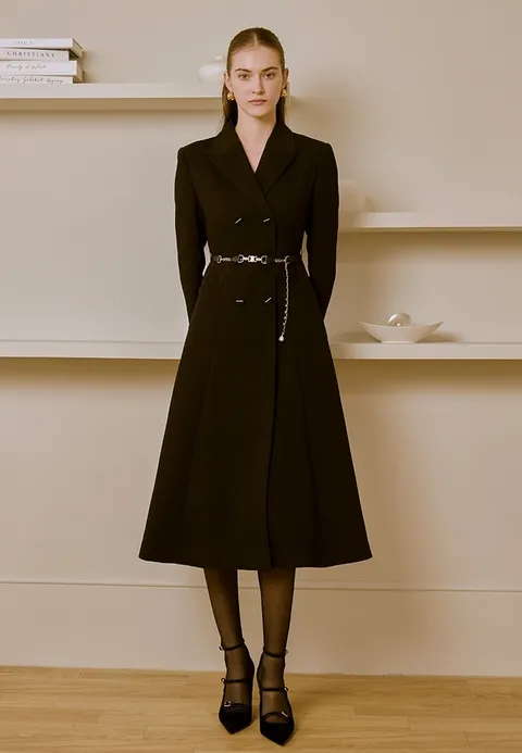 [현대백화점] [샤틴] 에스블랑 벨트 포인트 원피스형 롱 자켓 (B244A103)