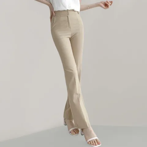 |KSP8A8D|여성용 하트 모양 장식 스판 슬림 일자 바지 여름 오피스 스타일