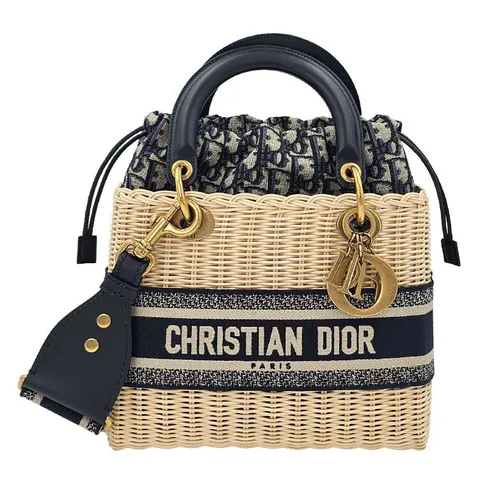 [중고] 디올 라탄 레이디백 미디엄 M0565 5118