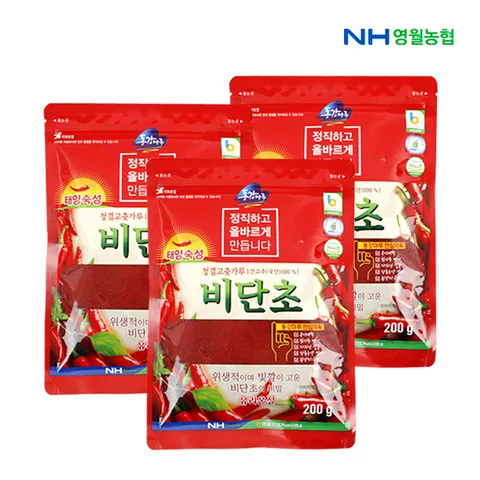 [영월농협] 동강마루 청결고춧가루 비단초 200gx3팩