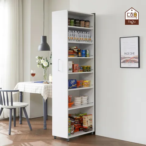 다하미가구 돌로미티 키큰 슬라이딩 틈새수납장 냉장고 틈새장 (200)