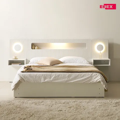 켄싱턴 호텔 LED 3단 서랍수납 침대+독립매트리스 Q (패널미포함) +할인쿠폰