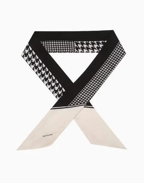 [현대백화점] [질스튜어트ACC] [실크100%] 블랙  베이지 하운드투스 롱 스카프 JASC5F500BK +할인쿠폰(*선물포장(쇼핑백동봉)은배송메세지란에남겨주세요*)