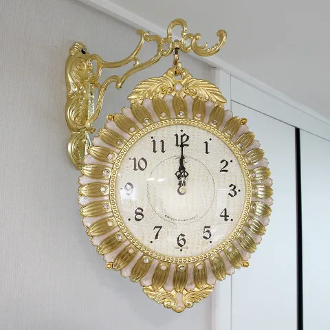 모닝햇살 금도금 주물 양면시계 HBC-316G