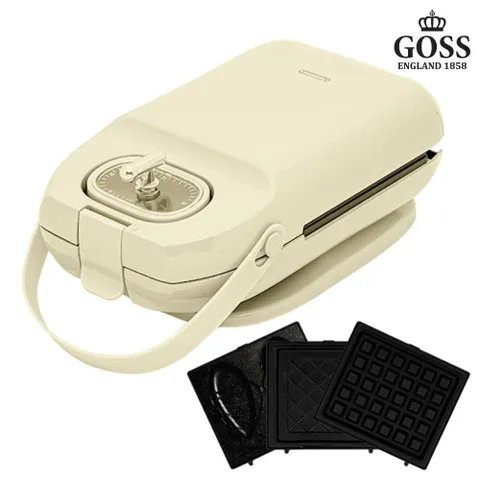 (고스) 크림모 3in1 타이머 와플메이커 샌드위치 붕어빵 와플 간식 GSW-SM308CK