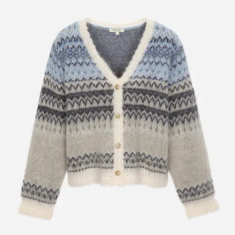 [현대백화점] [써스데이아일랜드] KiiiKiii 착용 자카드 브이넥 니트 가디건 (T258MCD251) +할인쿠폰