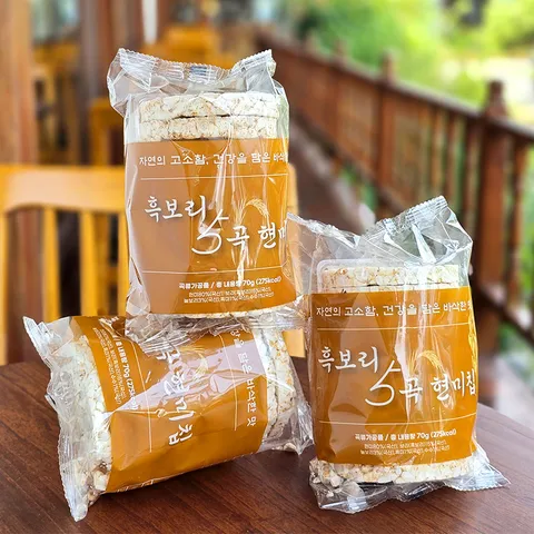 [잇츠푸드] 흑보리 5곡 현미 뻥튀기 칩 70g x 4봉