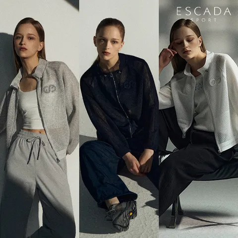 [ 26SS 최신상][ESCADA SPORT] 에스카다 스포츠 26SS 글리터 크로쉐 니트 점퍼
