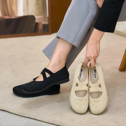 여자 여름 패브릭 메리제인 크로스 펀칭 단화 +할인쿠폰