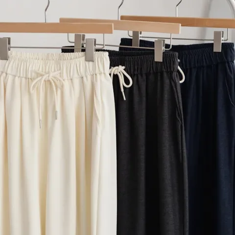 여성 썸머 포멀 스판 밴딩 스트링 팬츠