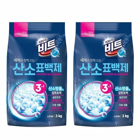 서울리빙 비트O2 산소 표백제 분말형 3kg 2개입 세탁세제