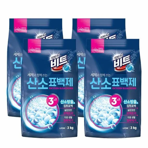서울리빙 비트O2 산소 표백제 분말형 3kg 4개입 세탁세제 +할인쿠폰