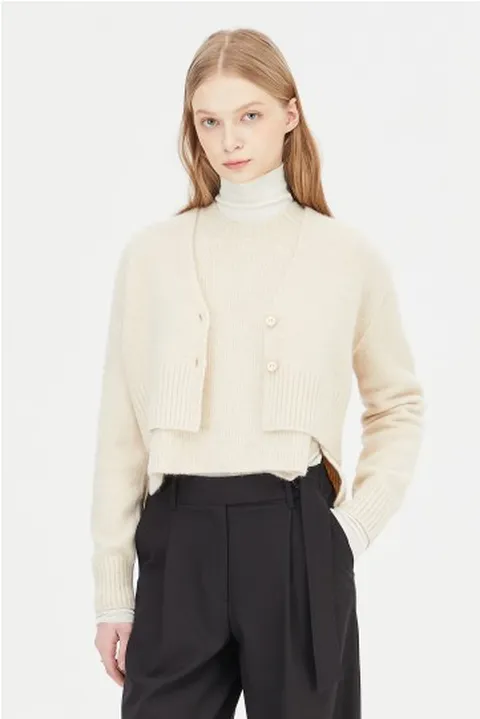 [현대백화점] 시슬리 앙고라 블렌드 크롭 니트 가디건 SAKC06411