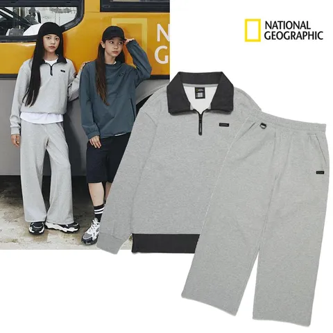 [현대백화점] 내셔널지오그래픽키즈 K253USW240 /UPT240 남여공용 반집업 맨투맨 트레이닝세트 바지170딜