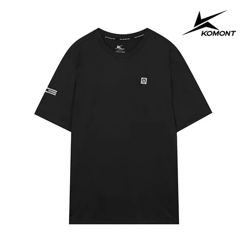 남성 와펜 라운드 반팔 티셔츠(블랙) K22MR0307-BK +할인쿠폰